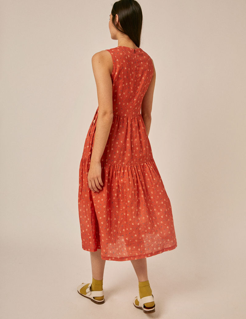 Sideline Gaia Dress Orange Print