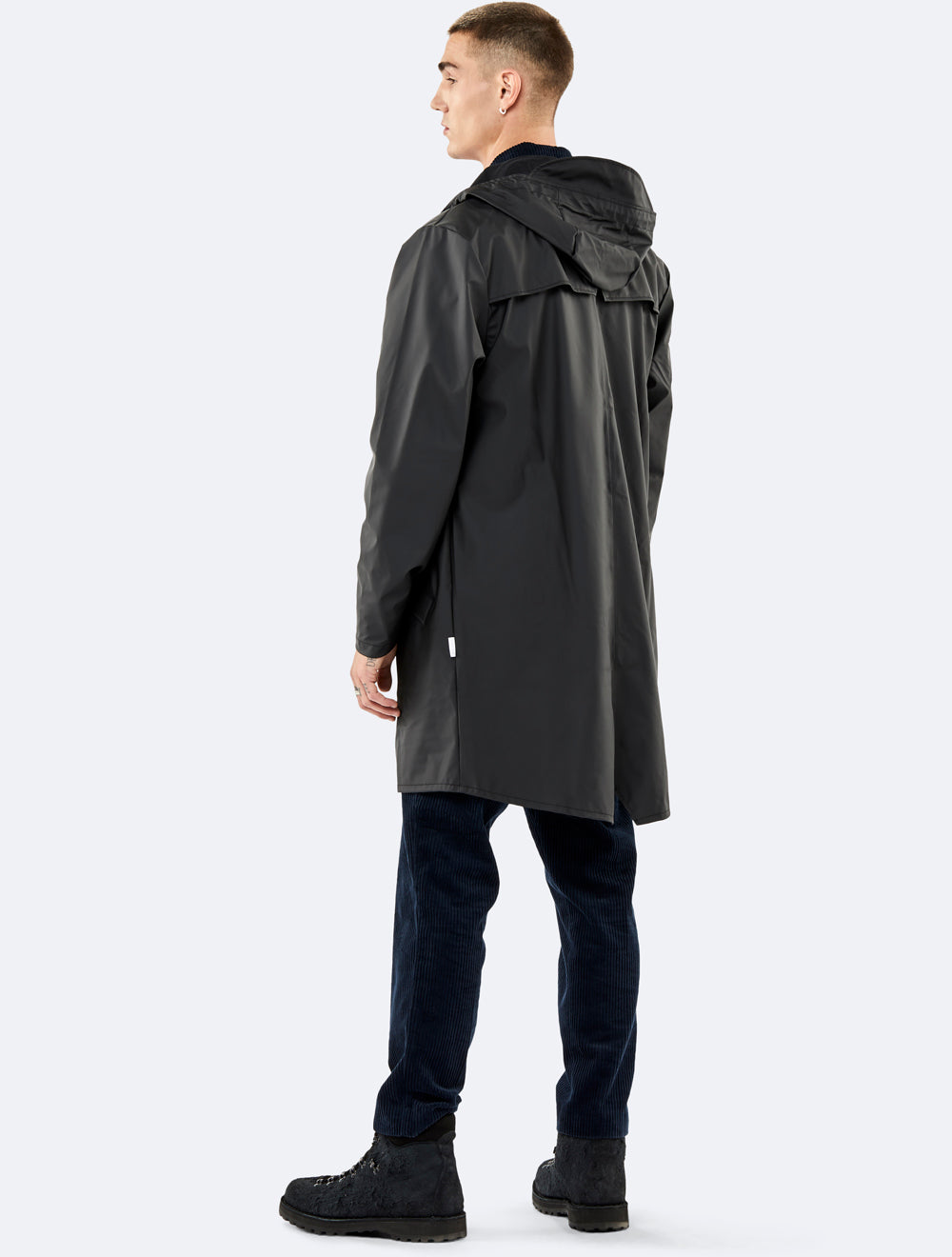 Rains 1202 Long Rain Jacket Black