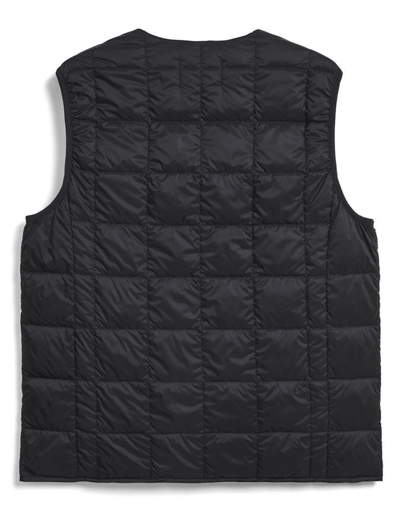 TAION CREW NECK BUTTON DOWN VEST BLACK
