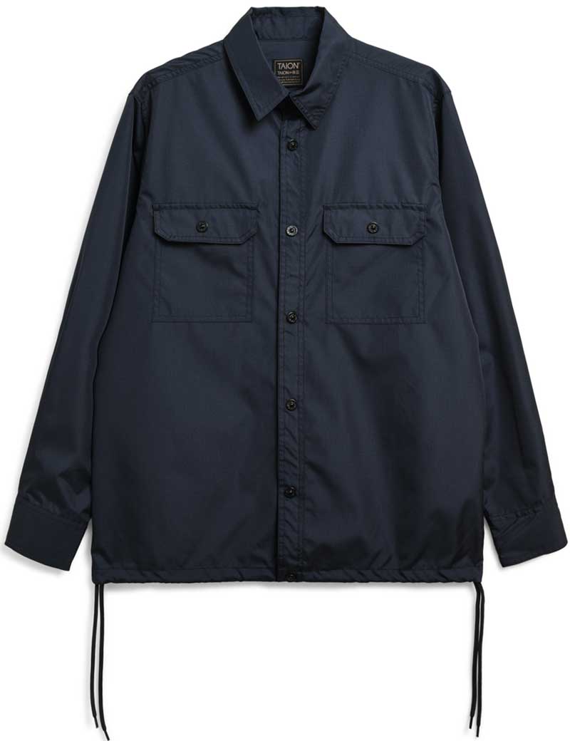 Taion Non Down Military Long Sleeve Shirts Dark Navy