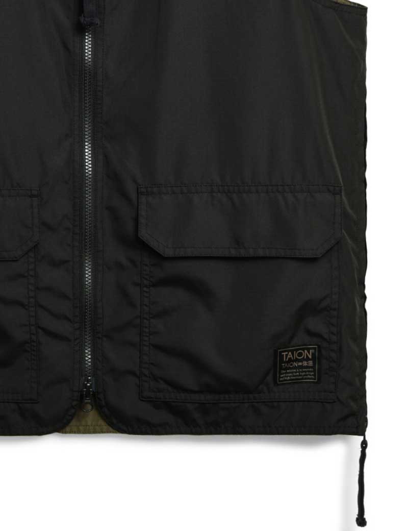 TAION MILITARY REVERSIBLE V NECK VEST BLACK