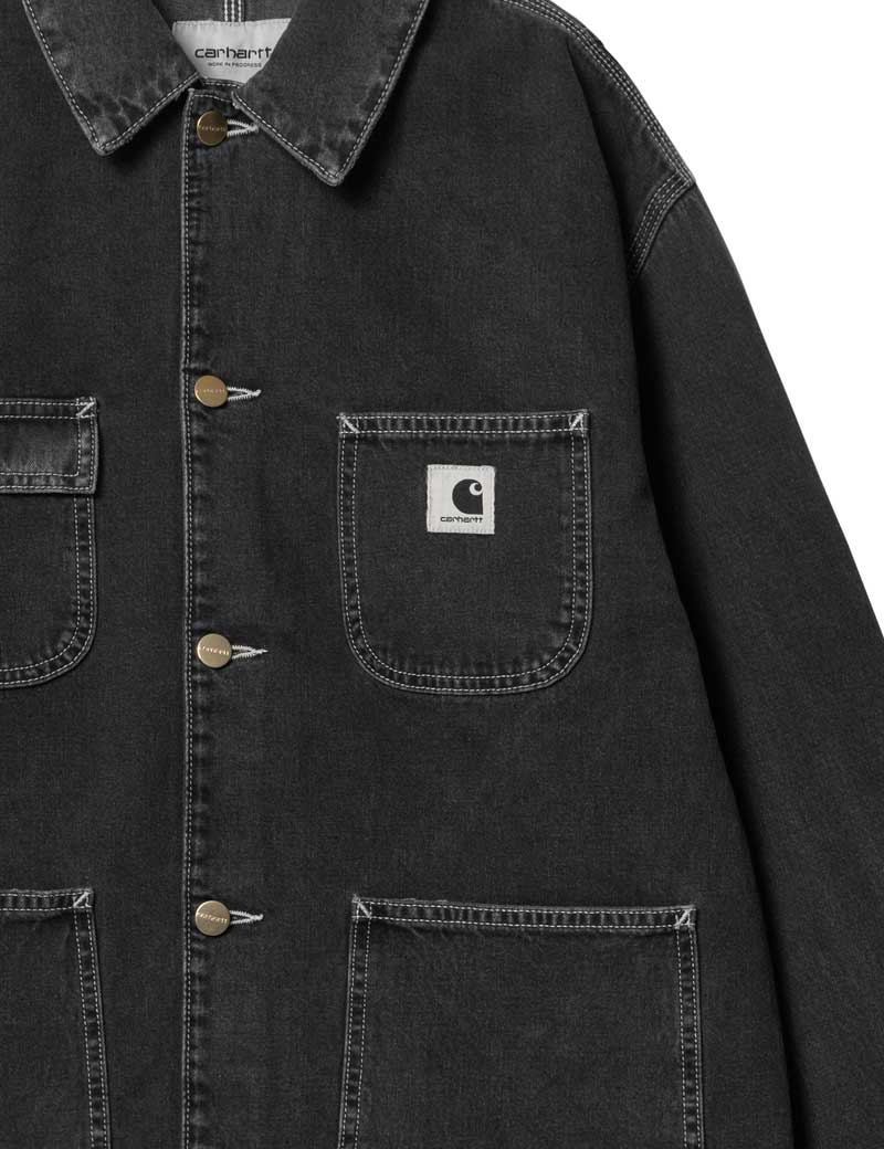 CARHARTT WIP W' OG MICHIGAN COAT BLACK HEAVY STONE WASH