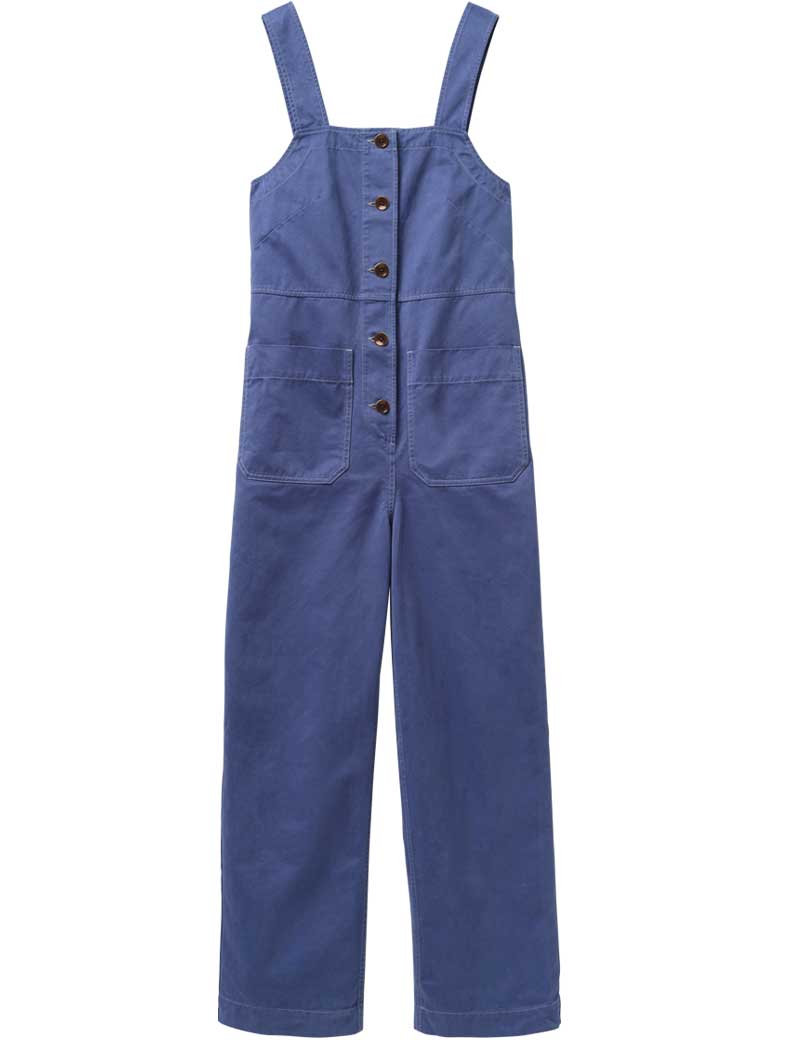TOAST HERRINGBONE COTTON DUNGAREES SUNWASHED BLUE
