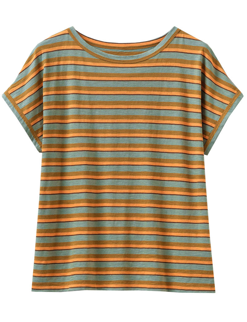 Toast Alda Stripe Organic Cotton Easy T-Shirt Herb Cider