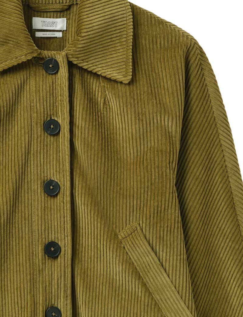 Toast Organic Cord Swingy Jacket Woodland Green