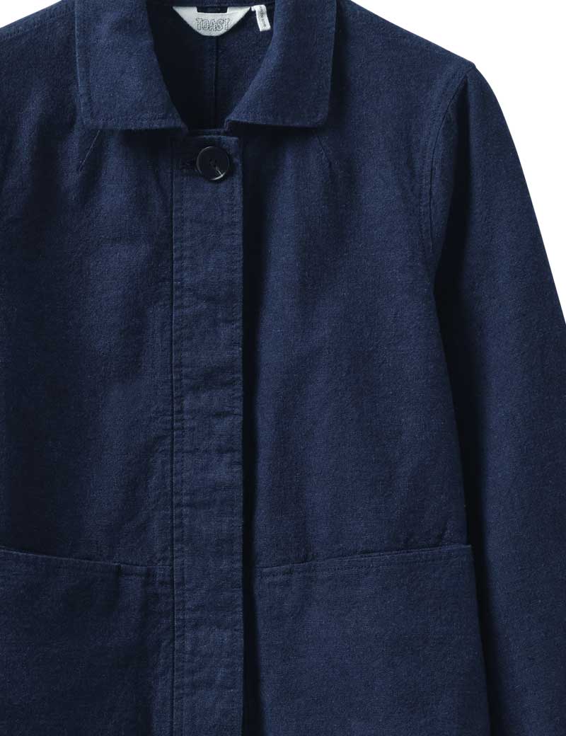 TOAST BOXY HEMP CANVAS JACKET INDIGO