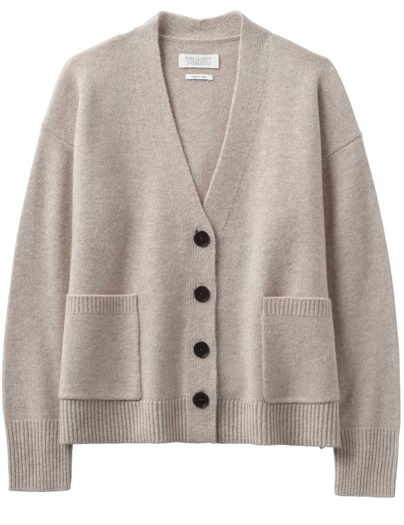 TOAST CASHMERE BOXY CARDIGAN PUTTY