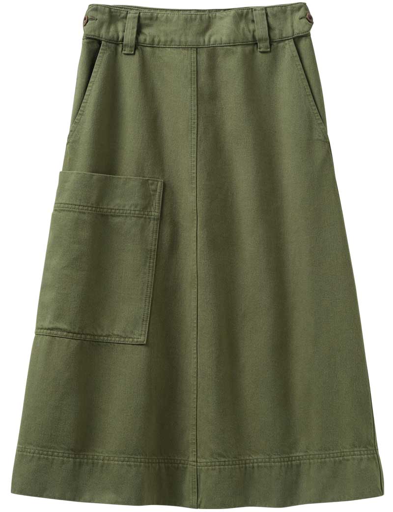 TOAST GARMENT DYED DENIM SKIRT ARITCHOKE
