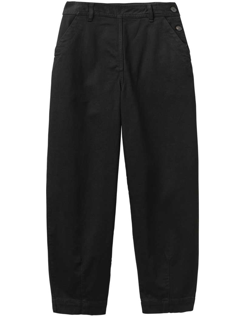 TOAST DENIM SIDE BUTTON TROUSERS BLACK