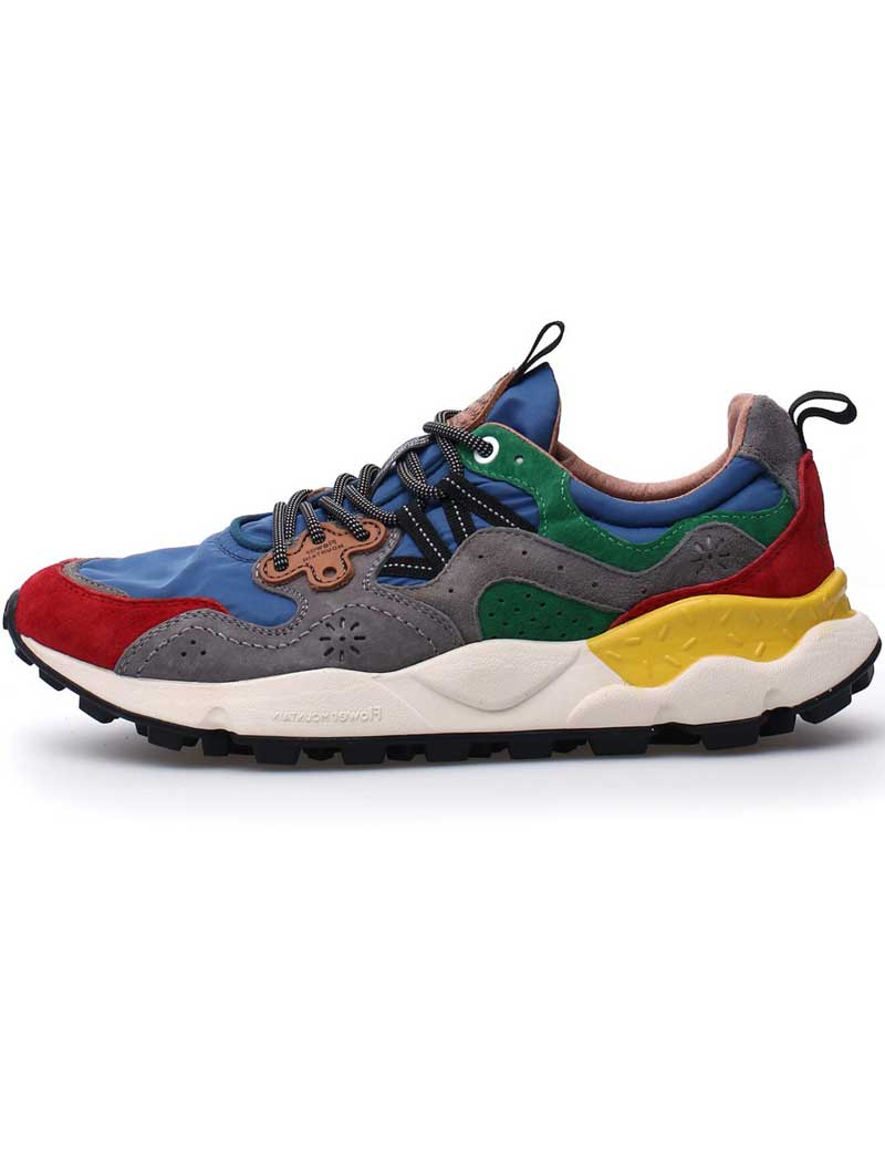 Flower Mountain Yamano 3 Man Trainers Red Azure Grey