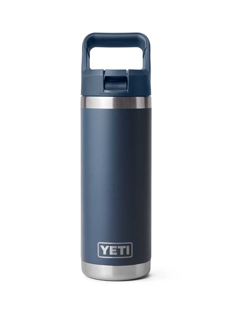 YETI RAMBLER BOTTLE WITH STRAW CAP 532ML 18OZ NAVY