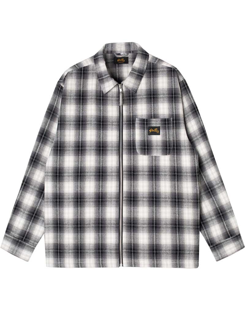 STAN RAY ZIP SHIRT BLACK PLAID