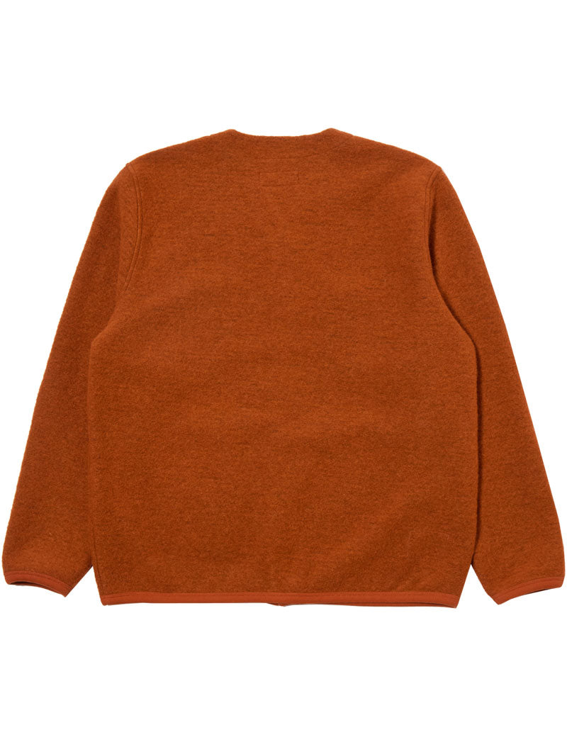 Universal Works Cardigan Rust Wool Fleece