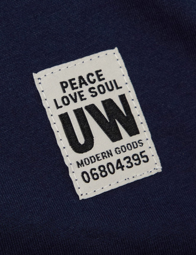 Universal Works Single Jersey Core Tee Navy UW Detail