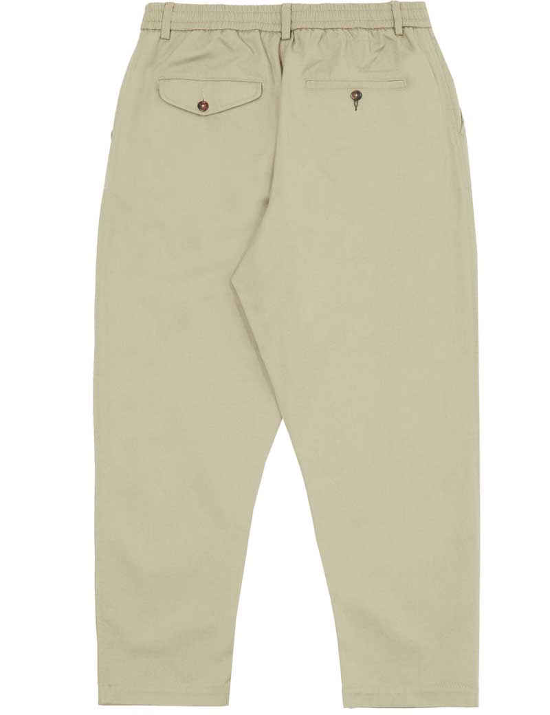 UNIVERSAL WORKS PLEATED TRACK PANT STONE TWILL