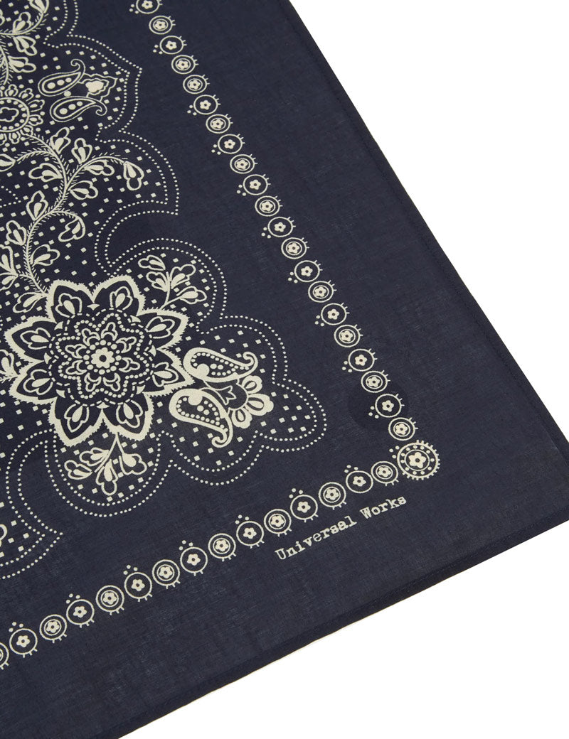 Universal Works Classic Bandana Neckerchief Navy Detail