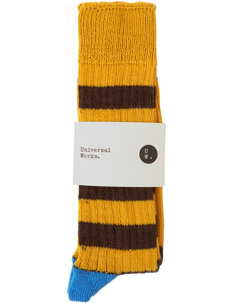 Universal Works Games Sock Wool Mustard Brown