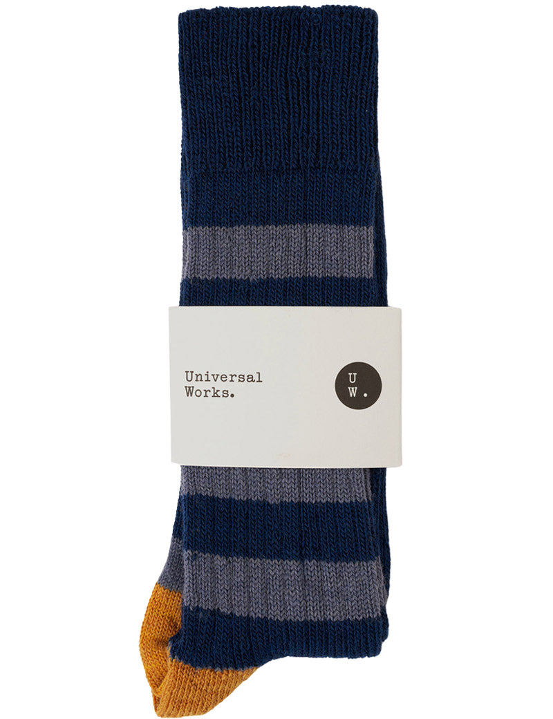 Universal Works Games Sock Wool Navy Grey