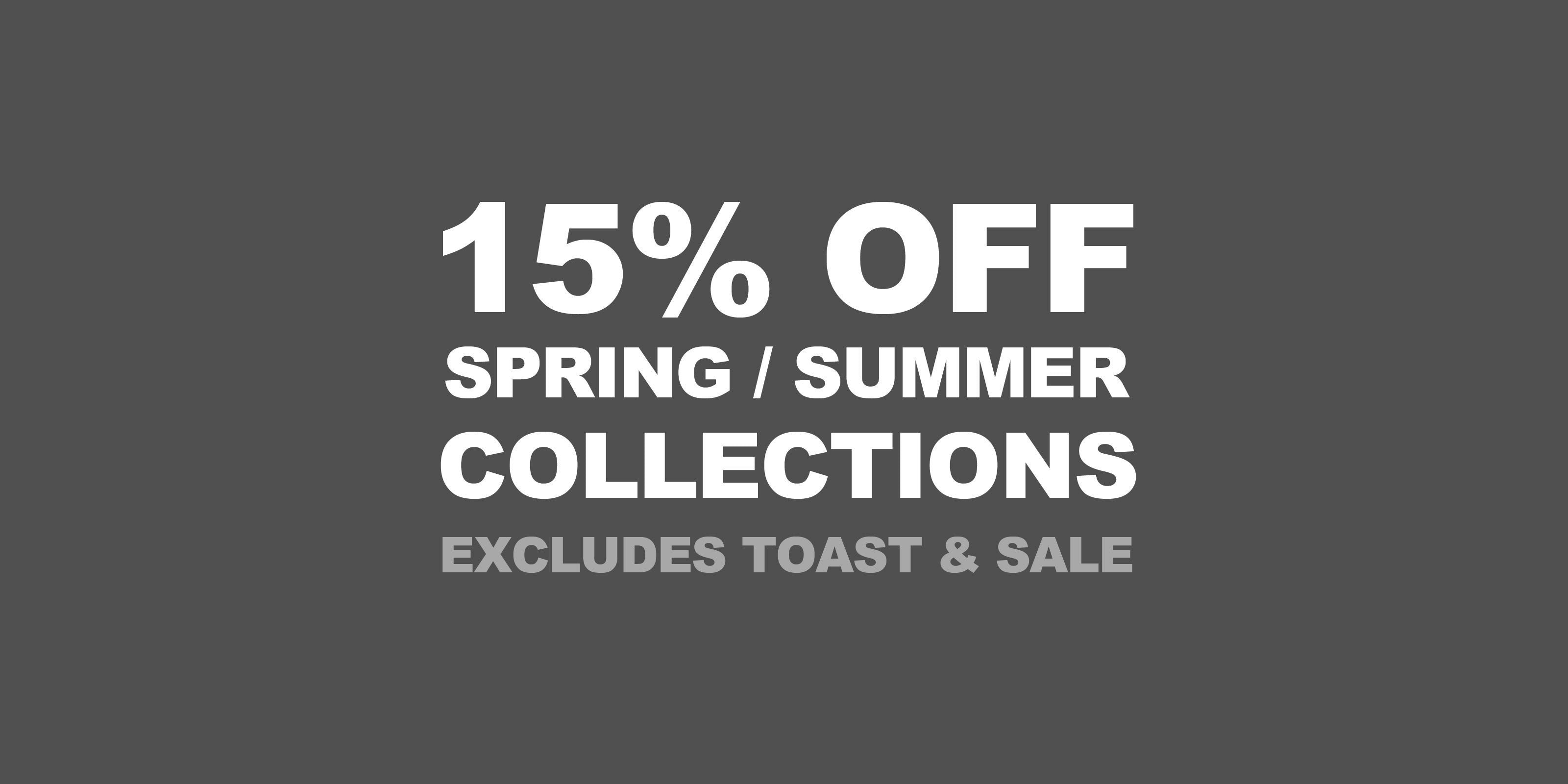 15% Off Spring Summer Collections