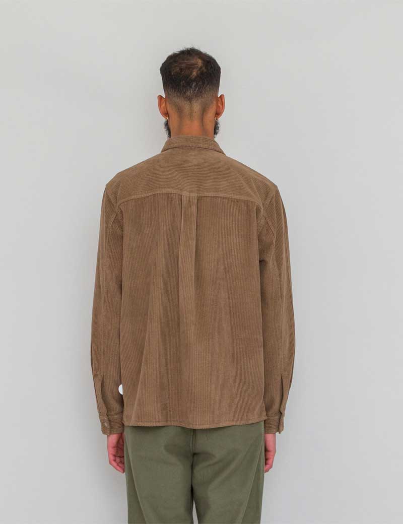 FOLK PATCH OVERSHIRT BROWN CHUNKY CORD