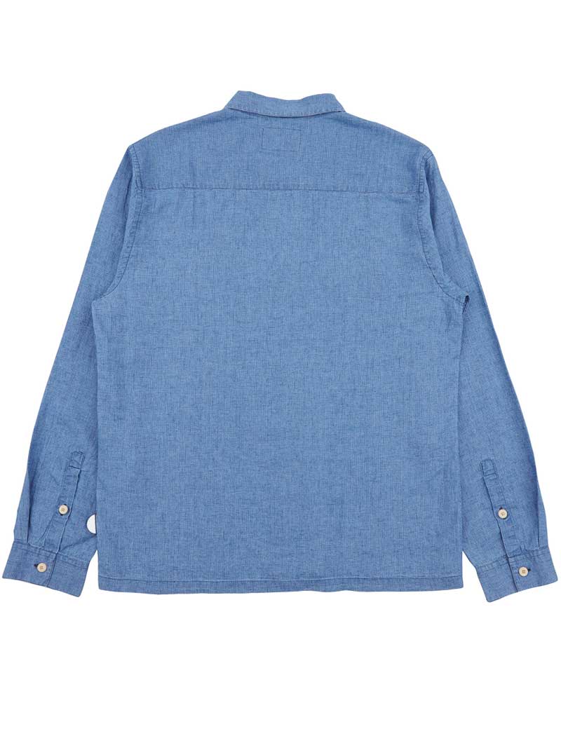 FOLK PATCH SHIRT LIGHT INDIGO WAFFLE