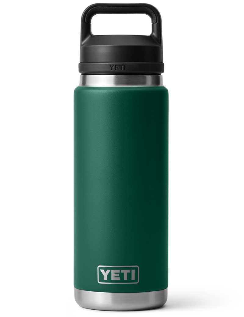 Yeti Rambler 26 OZ Bottle Chug Black Forest Green