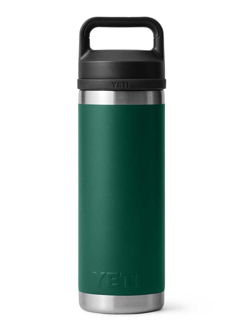 Yeti Rambler 18 OZ Bottle Chug Black Forest Green