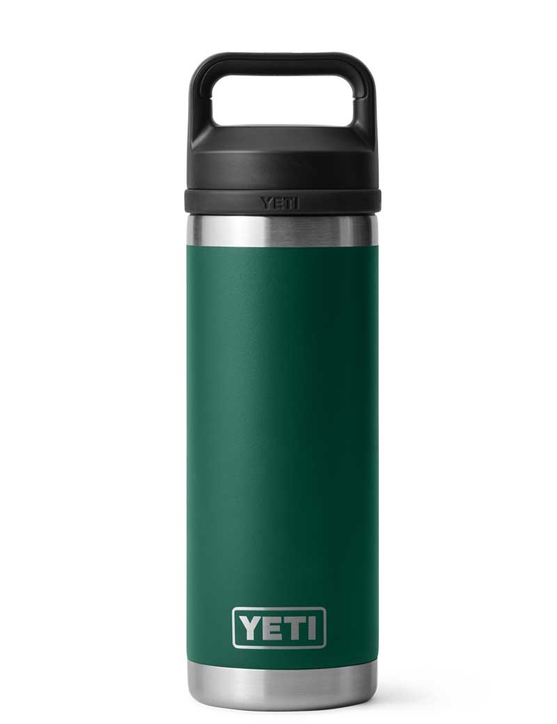 Yeti Rambler 18 OZ Bottle Chug Black Forest Green