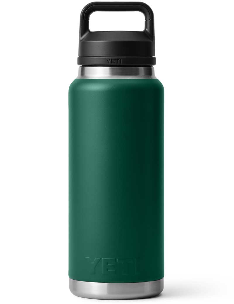Yeti Rambler 36 OZ Bottle Chug Black Forest Green