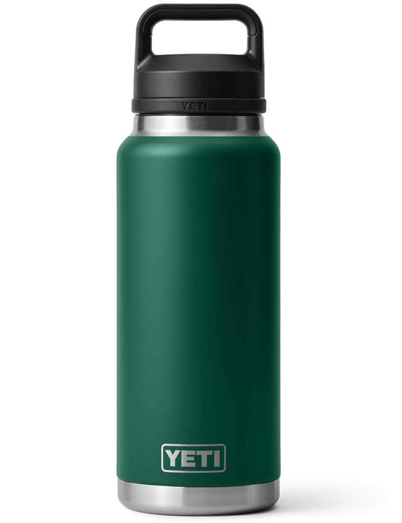 Yeti Rambler 36 OZ Bottle Chug Black Forest Green