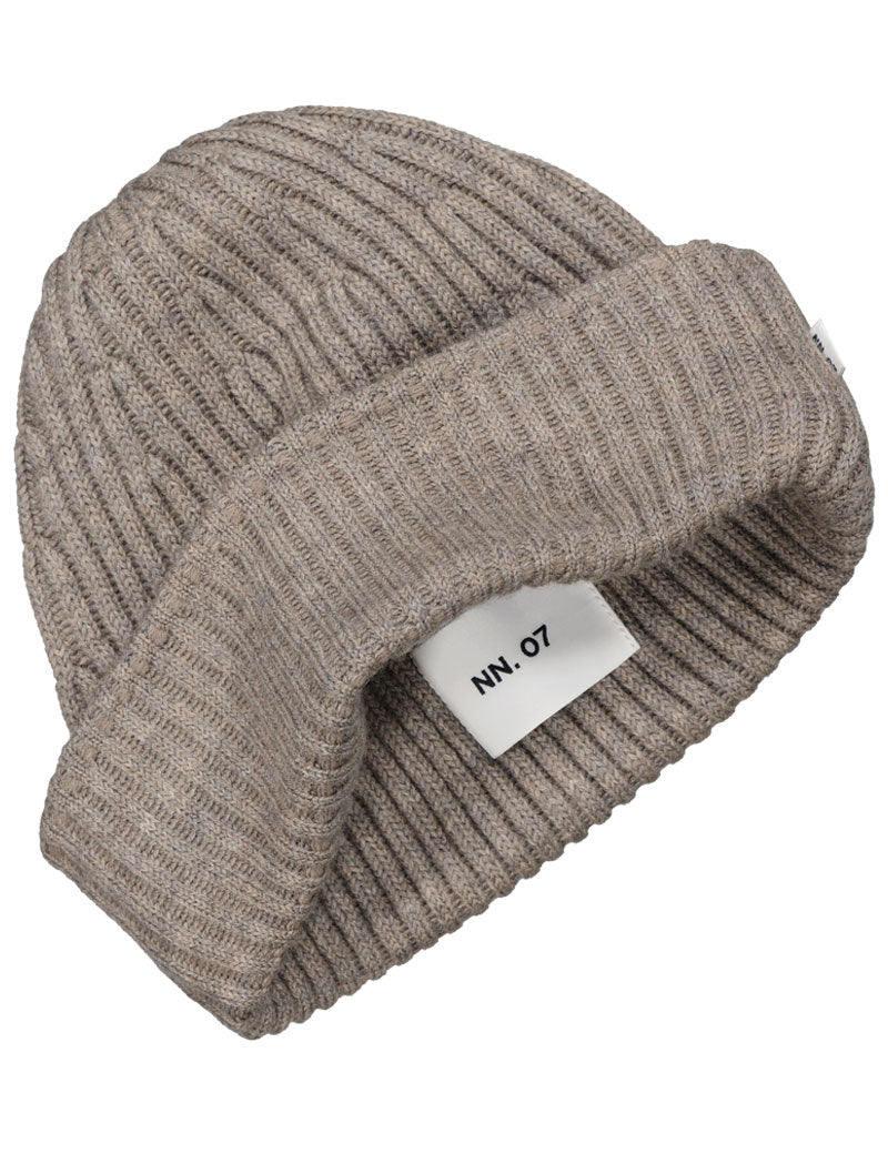 NN07 Rib Wool Blend Beanie Khaki Beige