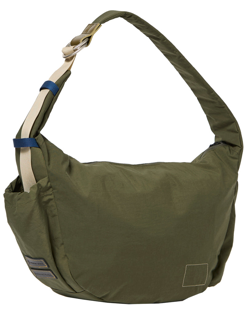 Universal Works X Master-Piece Canvas Shoulder Bag M Olive Back View