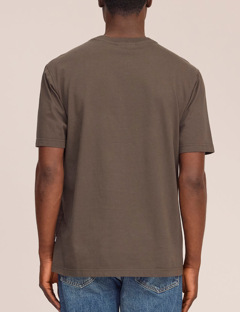 NN07 Adam Pima T-Shirt Earthwood on Model Back