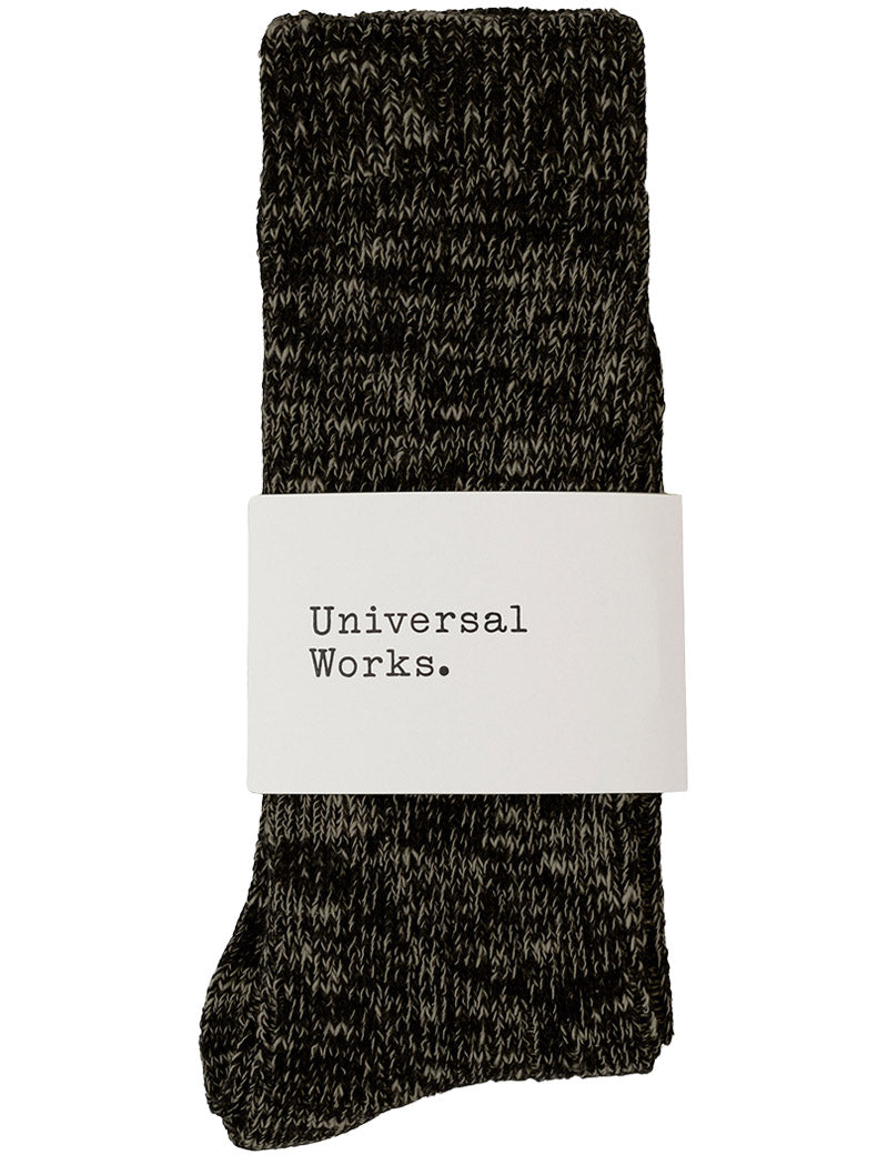Universal Works Slub Sock Slub Knit Charcoal