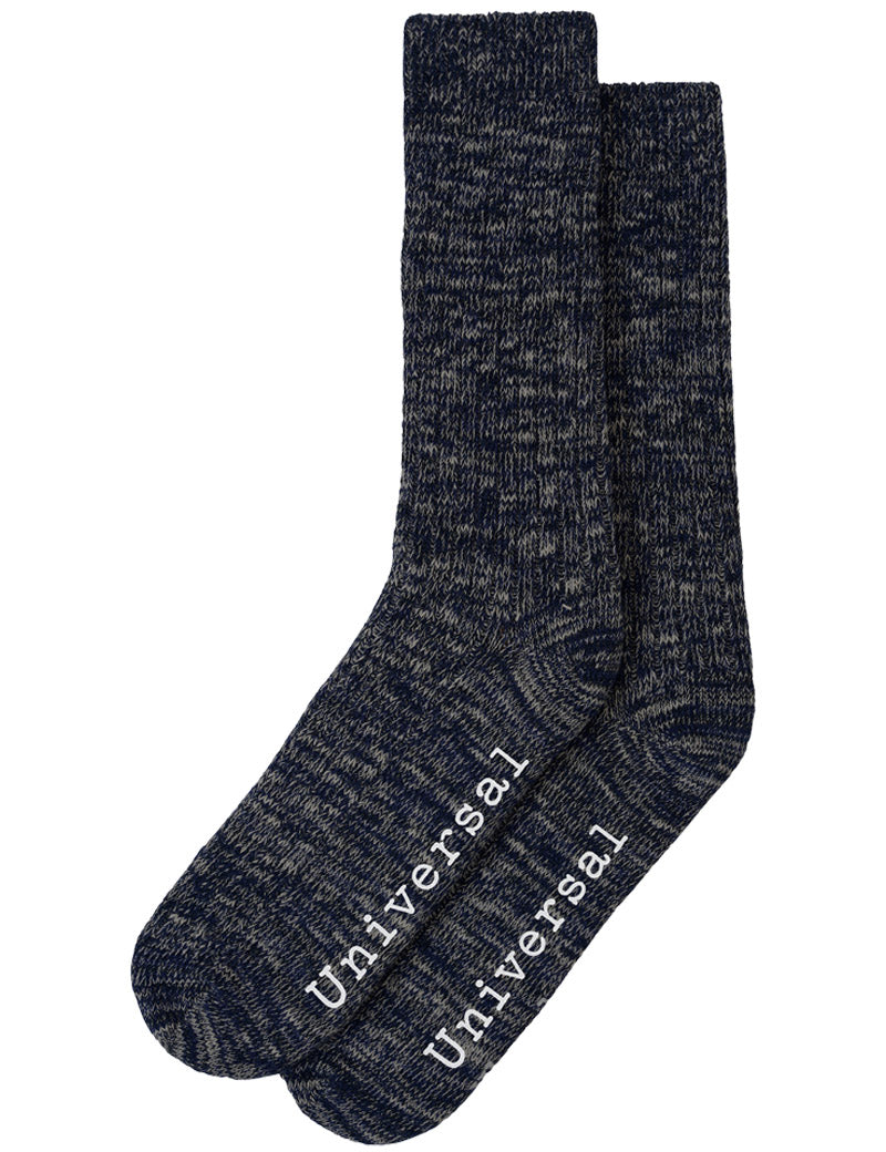 Universal Works Slub Sock Slub Knit Dark Navy
