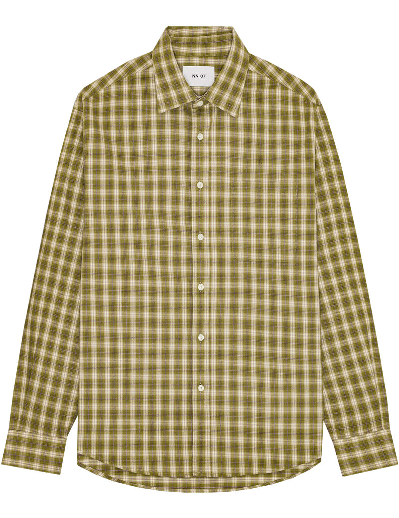NN07 DEON FLANNEL SHIRT MOSS CHECK