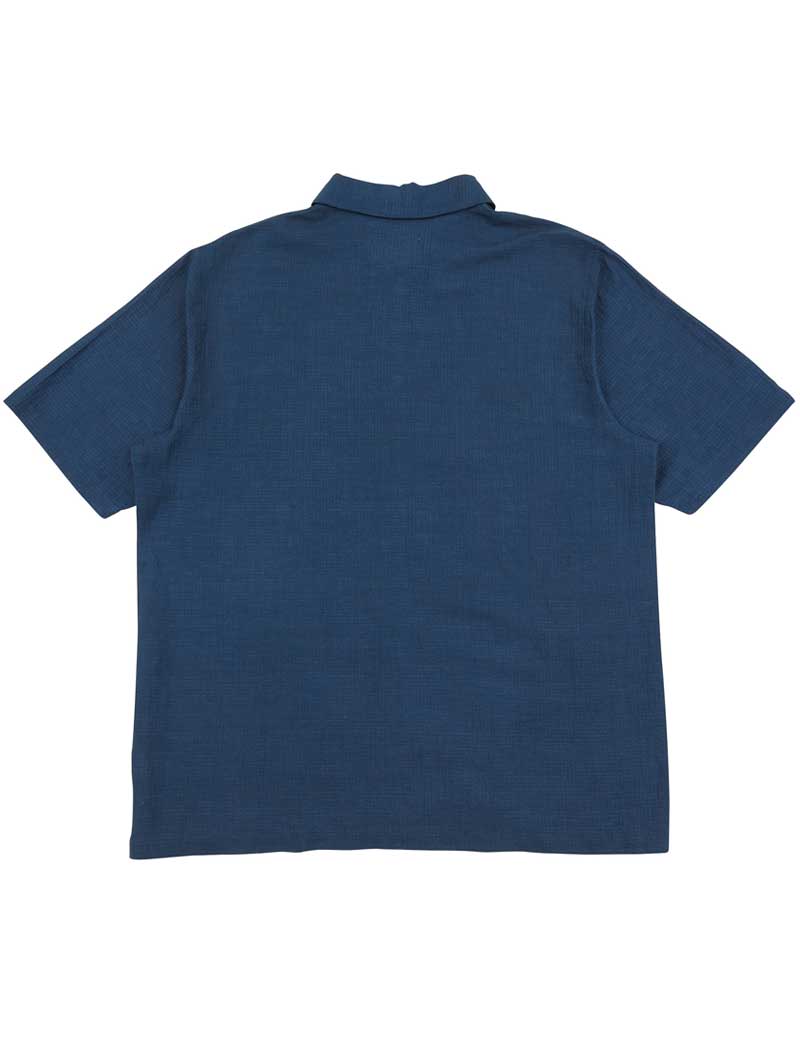 FOLK GABE SHORT SLEEVE SHIRT ASH NAVY LINEN GRID