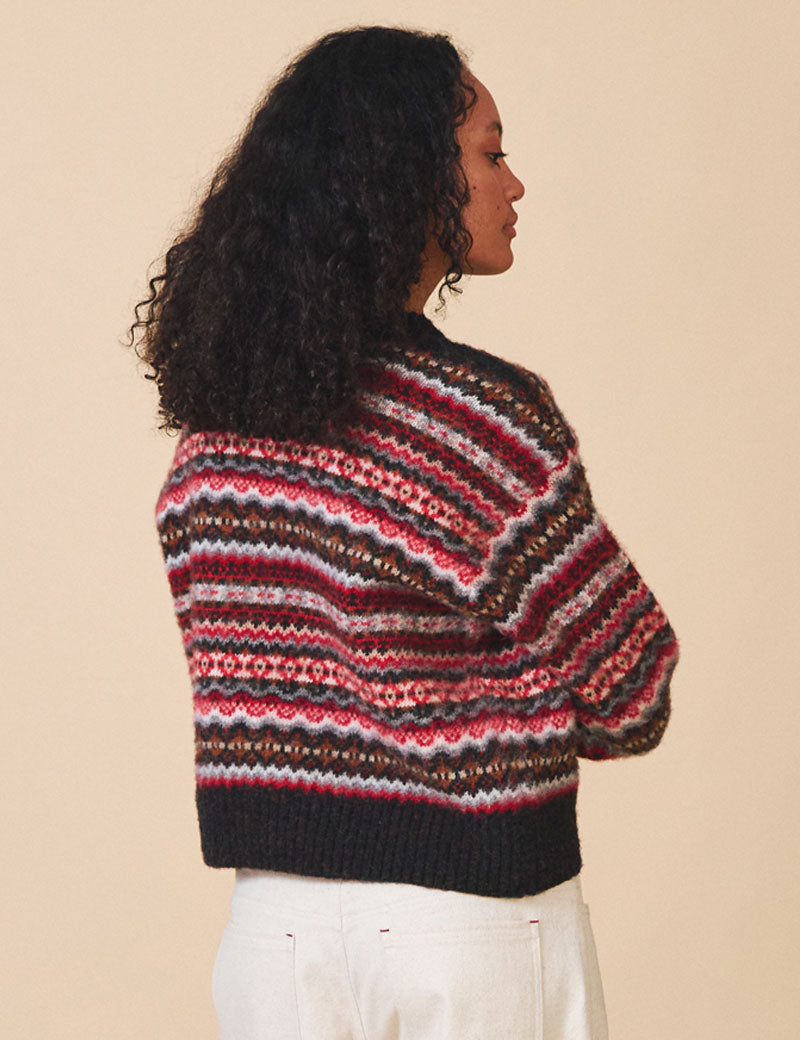 Sideline Poppy Jumper Black Red Mix