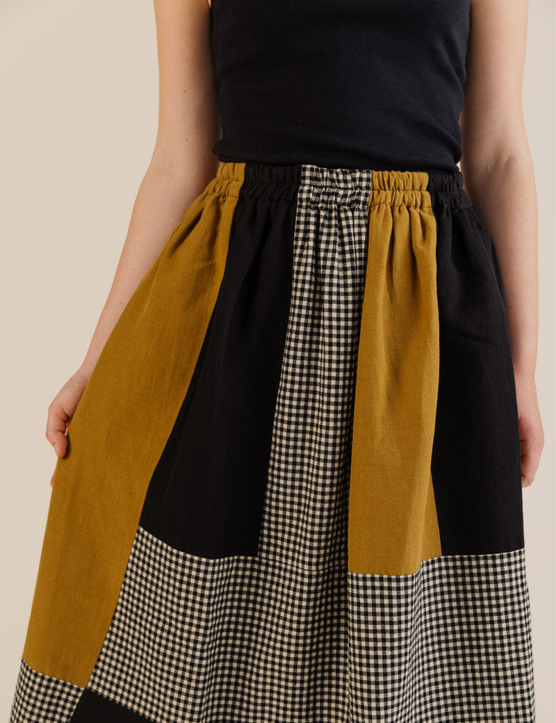 Sideline Willow Skirt Patchwork Detailing