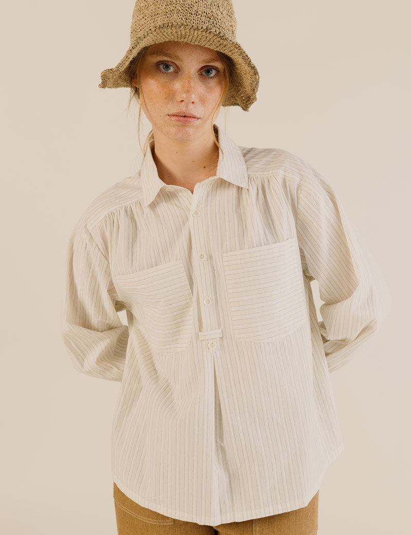 Sideline Amelie Shirt Soft Yellow Stripe