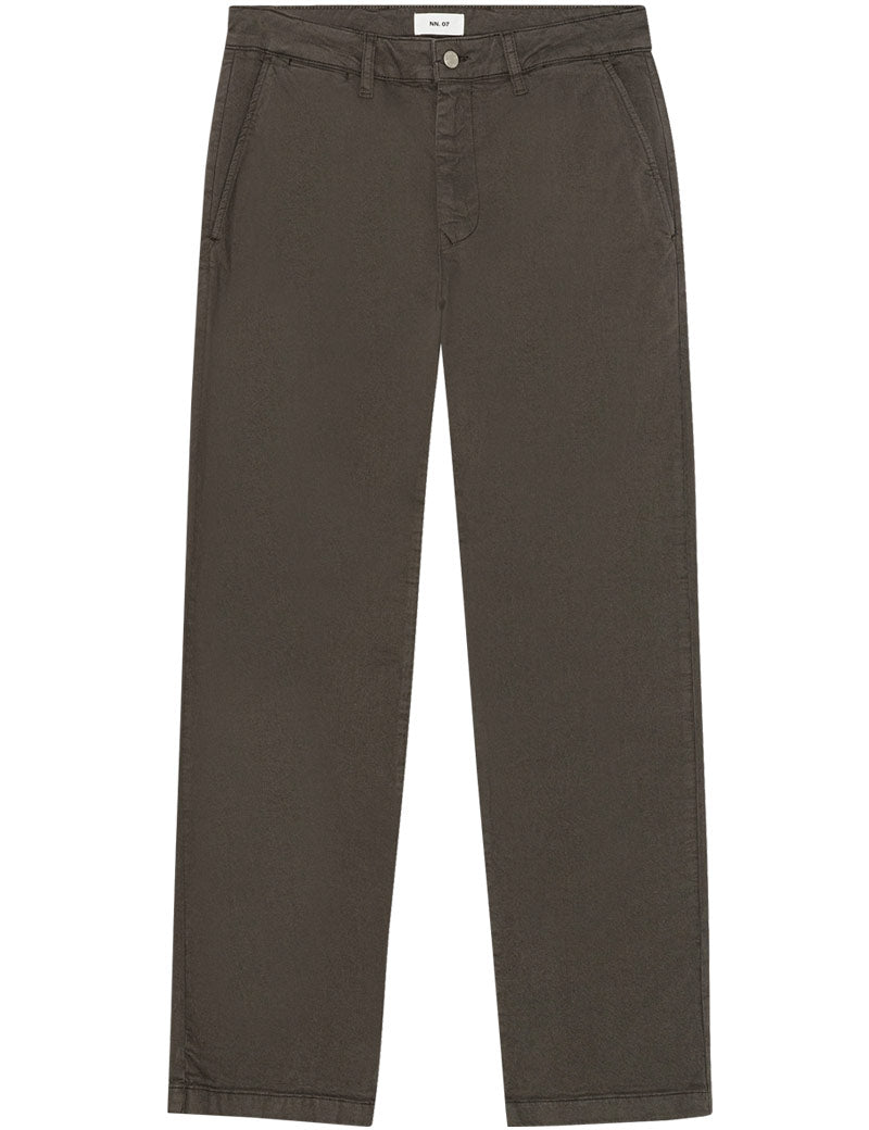 NN07 Aden Straight Leg Regular Fit Chino Trousers Dark Army
