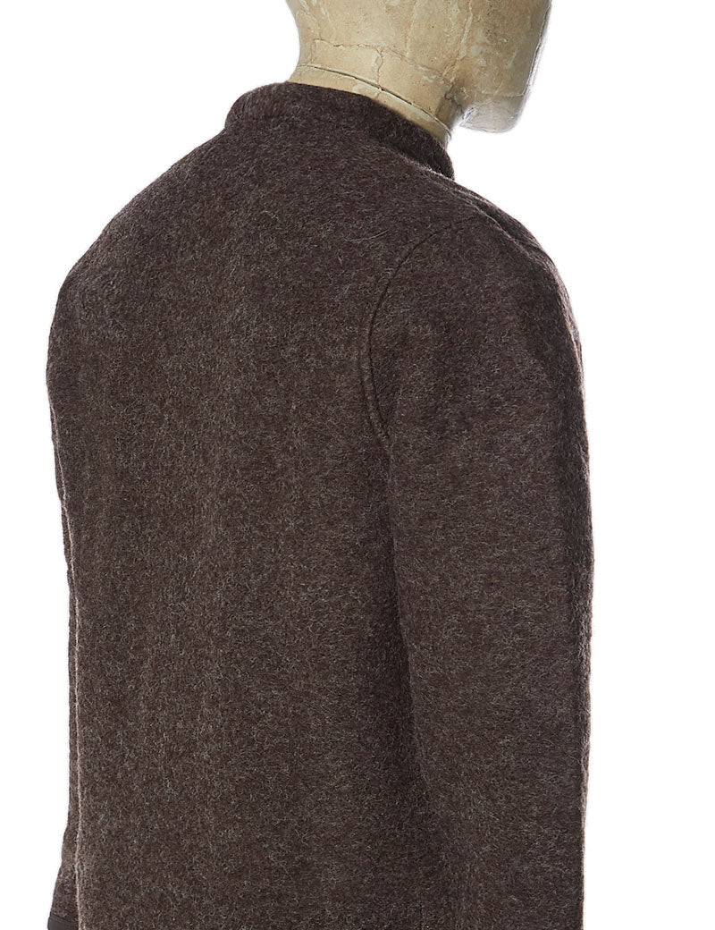 Universal Works Cardigan Brown Wool Fleece