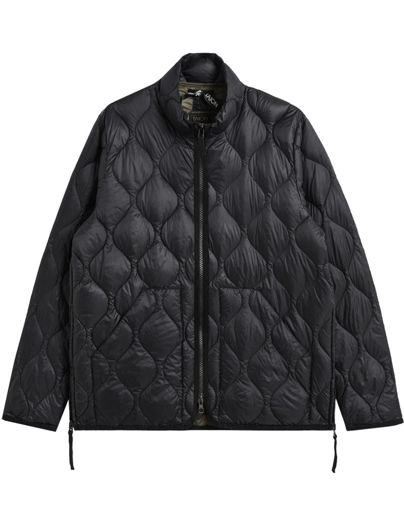 Taion Military High Neck Double Zip Down Jacket Black