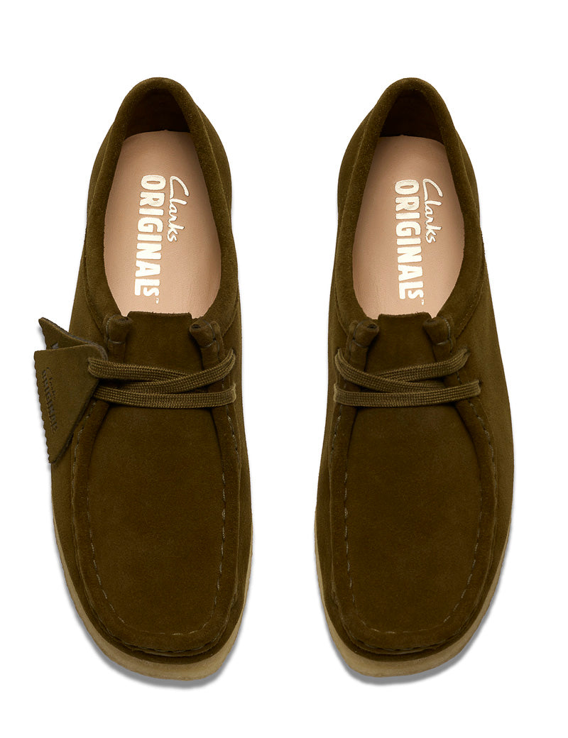 Clarks Originals Wallabee Olive Suede Women's Top View