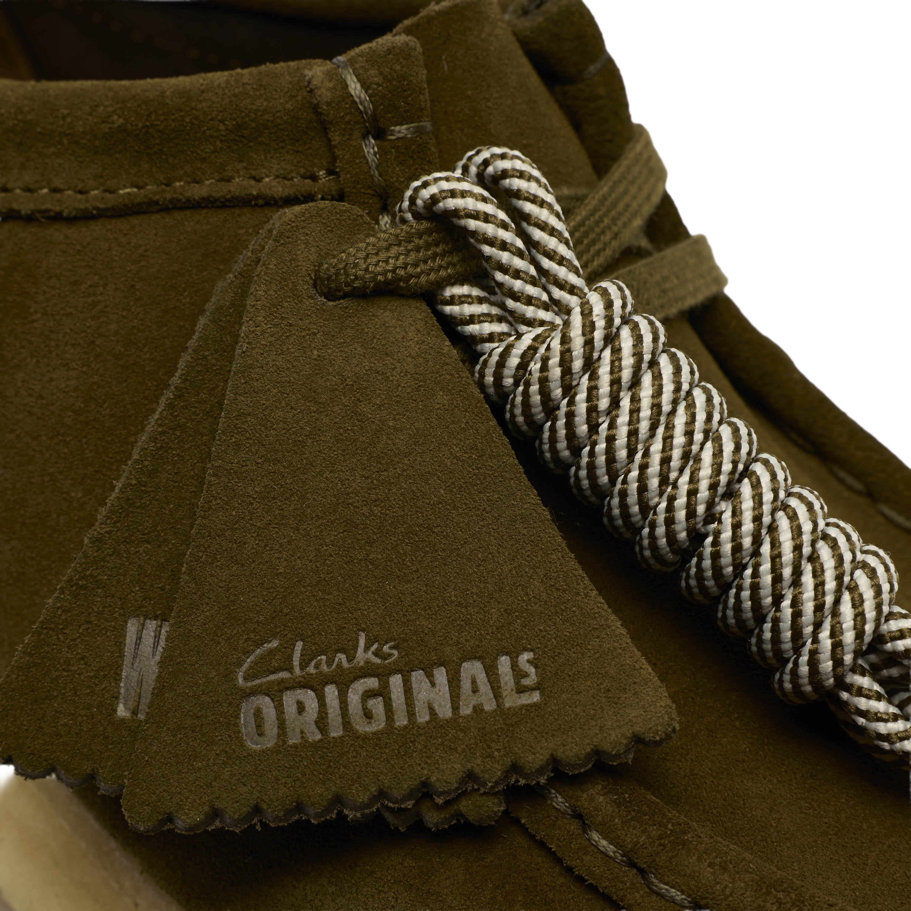 Clarks Originals Wallabee Olive Suede Women's Close up
