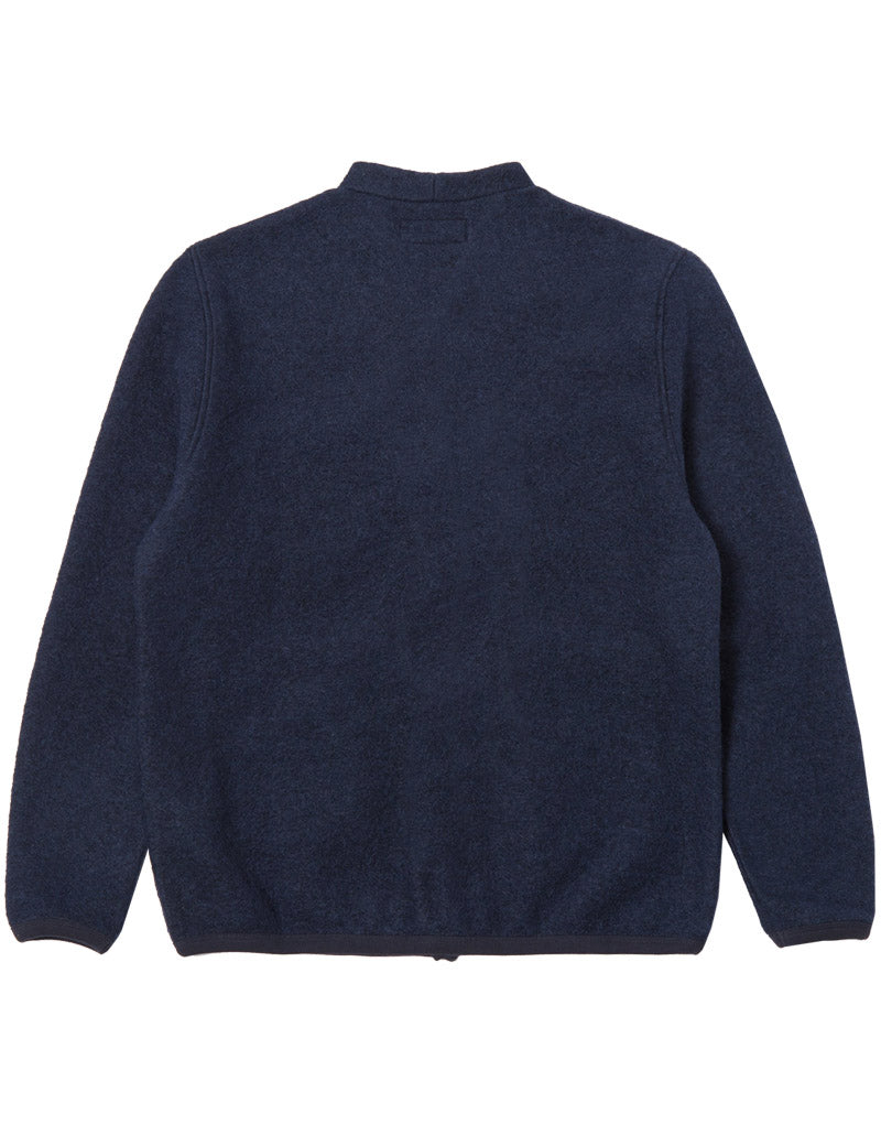 Universal Works Cardigan Navy Wool Fleece