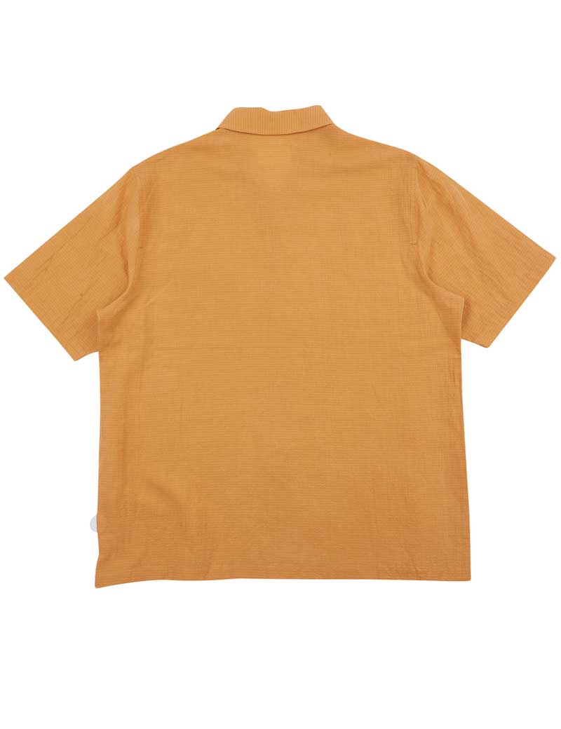 FOLK GABE SHORT SLEEVE SHIRT OCHRE LINEN GRID