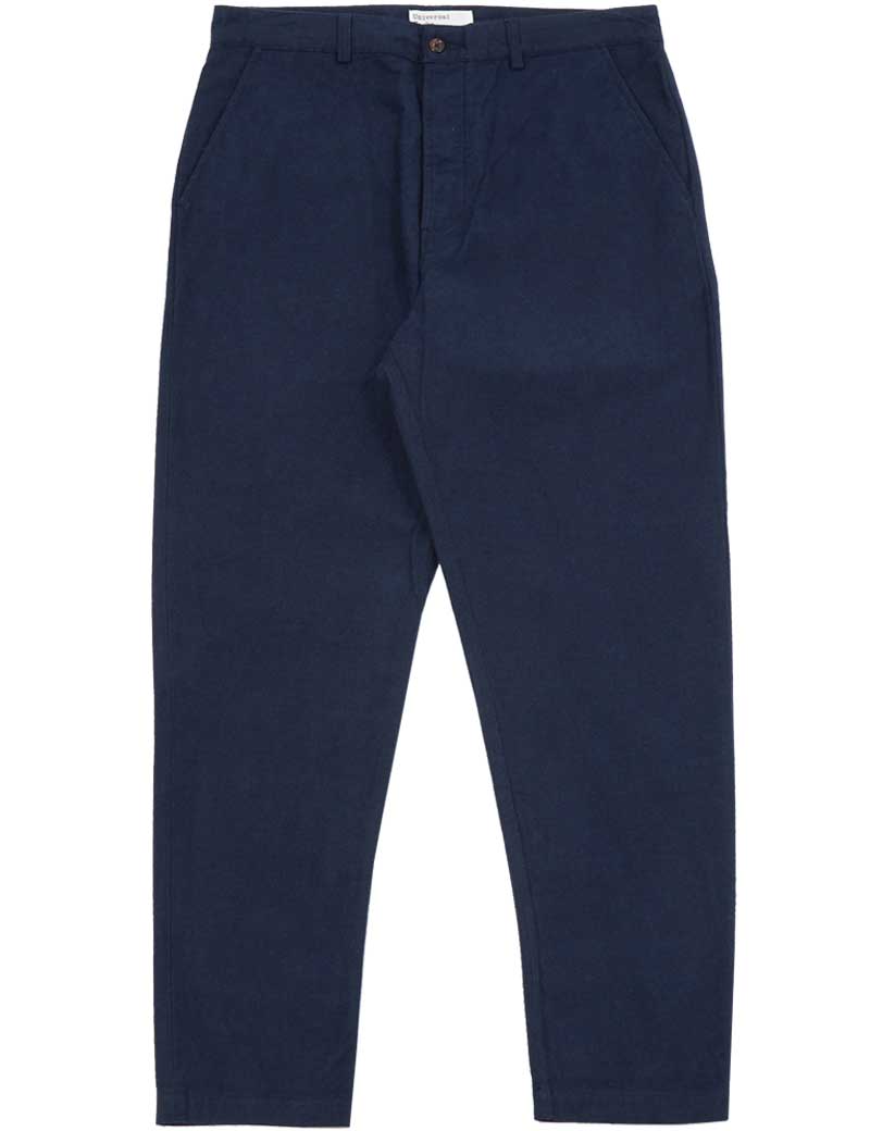 UNIVERSAL WORKS MILITARY CHINO NEBRASKA COTTON NAVY