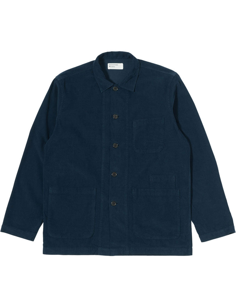 Universal Works Bakers Overshirt Navy Fine Cord