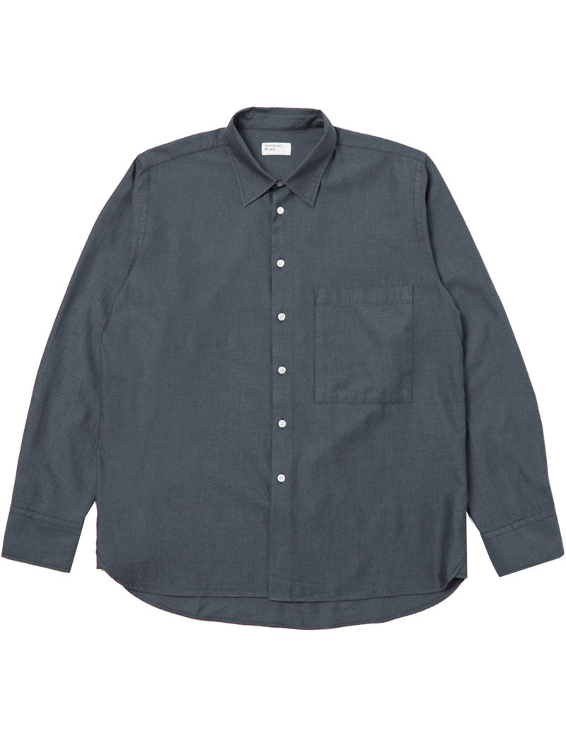 Universal Works Square Pocket Shirt Sg Brushed Twill Navy